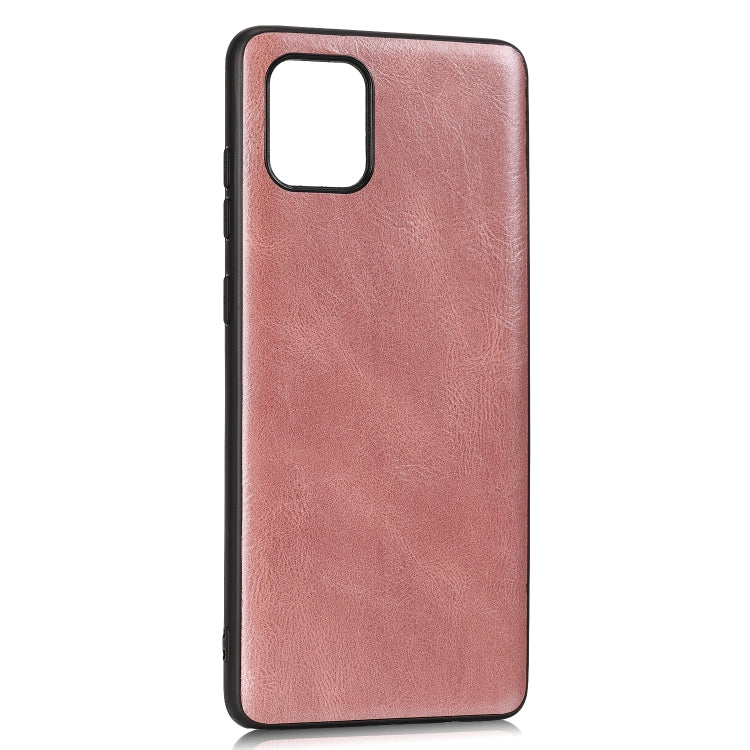 For Samsung Galaxy A81 Crazy Horse Textured Calfskin PU+PC+TPU Case