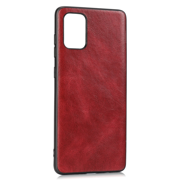 For Samsung Galaxy A71 Crazy Horse Textured Calfskin PU+PC+TPU Case