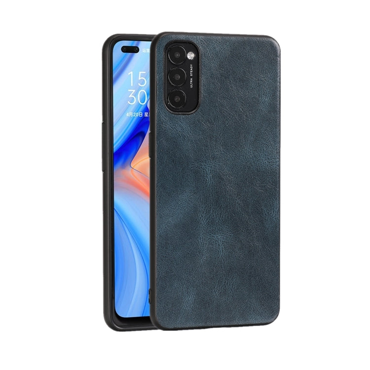 For OPPO Reno4 Pro Crazy Horse Textured Calfskin PU+PC+TPU Case