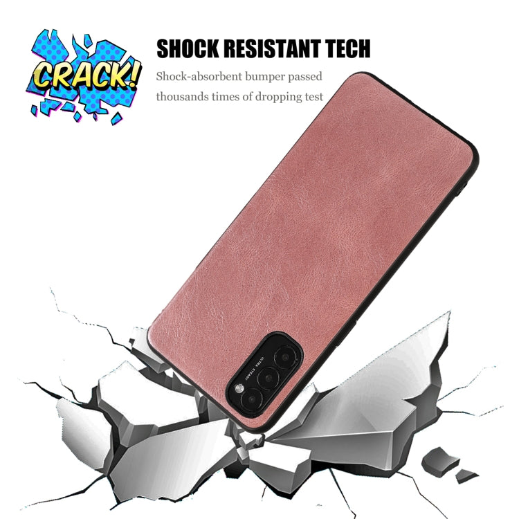 For OPPO Reno4 Pro Crazy Horse Textured Calfskin PU+PC+TPU Case