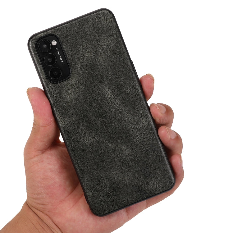 For OPPO Reno4 Crazy Horse Textured Calfskin PU+PC+TPU Case