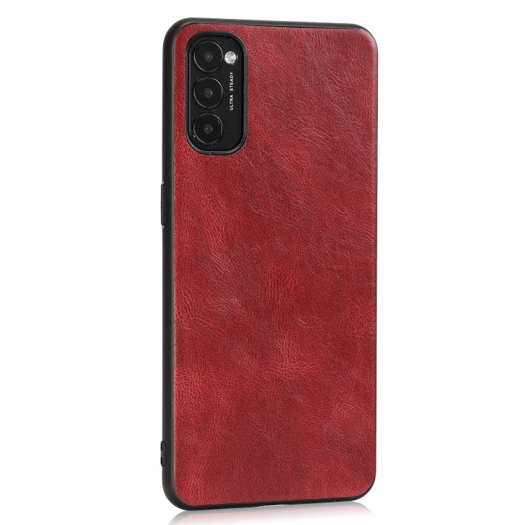 For OPPO Reno4 Crazy Horse Textured Calfskin PU+PC+TPU Case