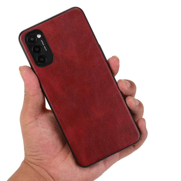 For OPPO Reno4 Crazy Horse Textured Calfskin PU+PC+TPU Case