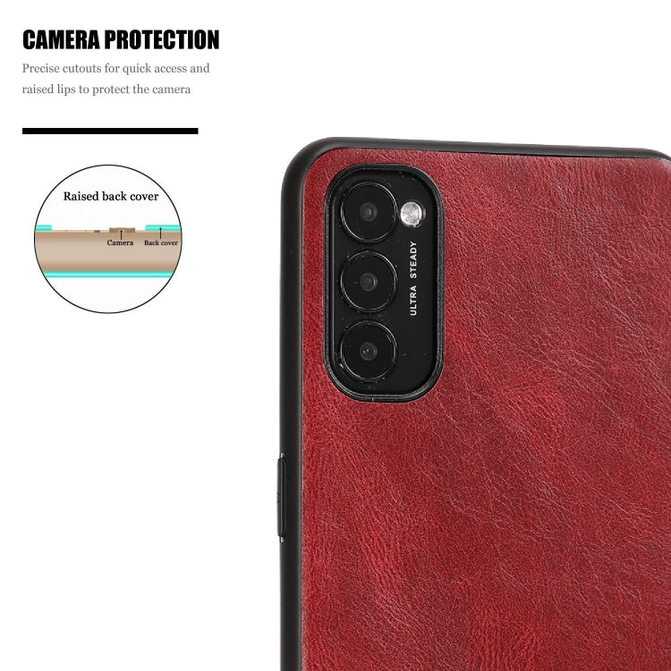 For OPPO Reno4 Crazy Horse Textured Calfskin PU+PC+TPU Case