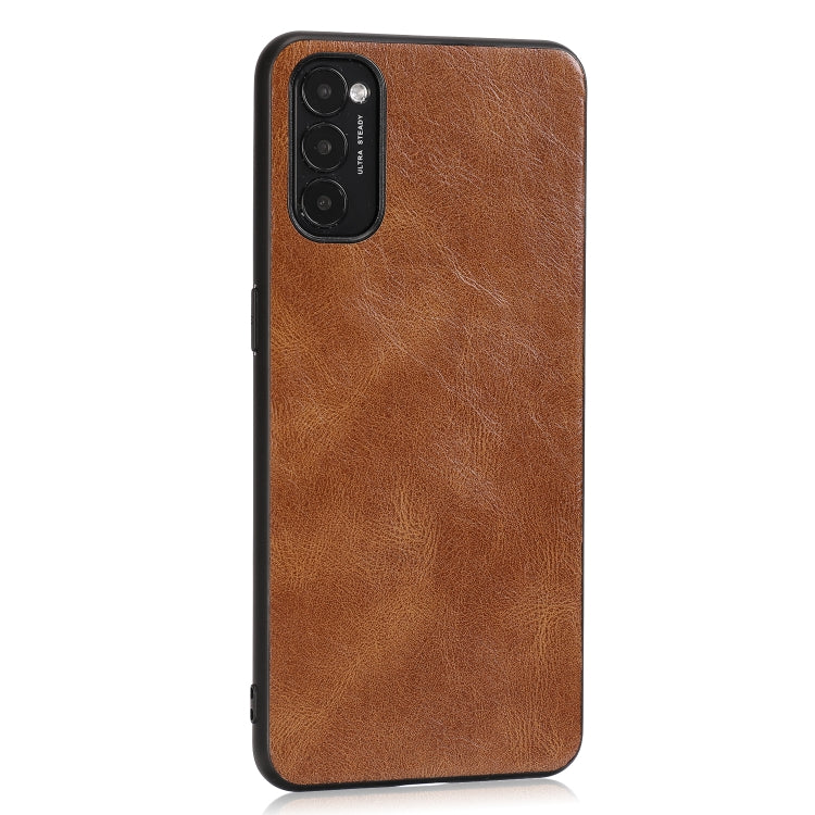 For OPPO Reno4 Crazy Horse Textured Calfskin PU+PC+TPU Case