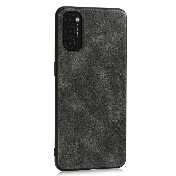 For OPPO Reno4 Crazy Horse Textured Calfskin PU+PC+TPU Case