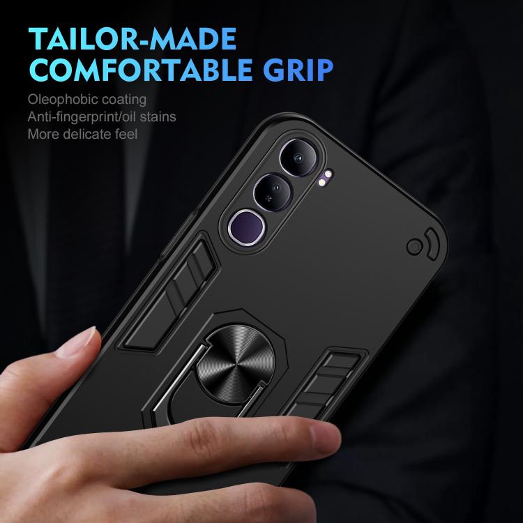 For vivo V40 Lite 5G IDN Shockproof Metal Ring Holder Phone Case