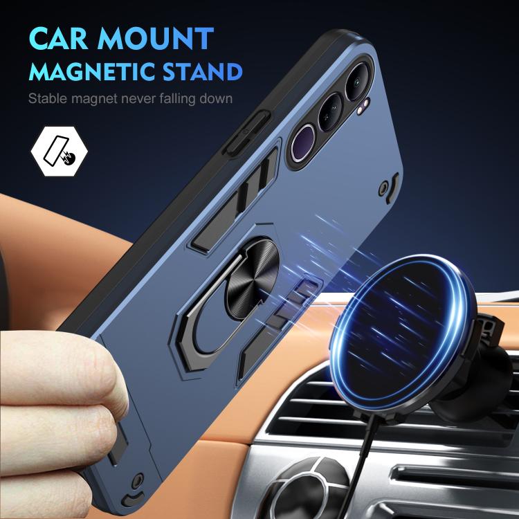 For vivo V40 Lite 5G IDN Shockproof Metal Ring Holder Phone Case