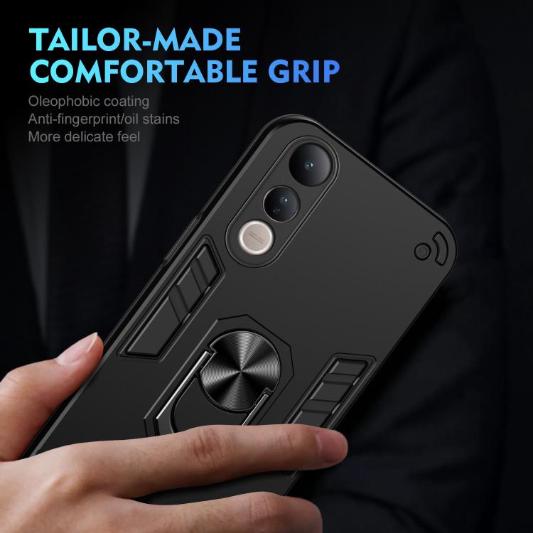 For vivo V50 Lite 5G Shockproof Metal Ring Holder Phone Case