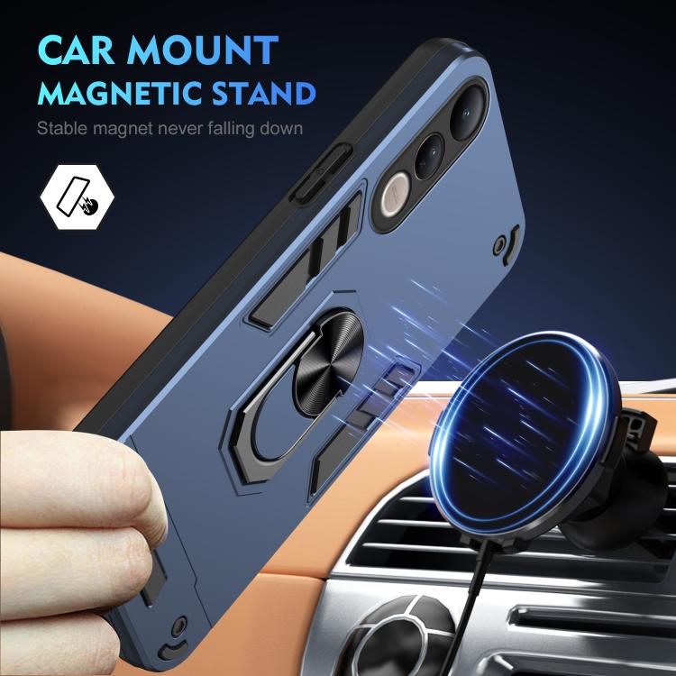 For vivo V50 Lite 5G Shockproof Metal Ring Holder Phone Case