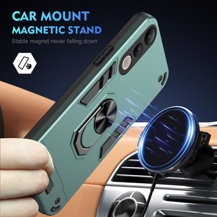 For vivo V50 Lite 5G Shockproof Metal Ring Holder Phone Case