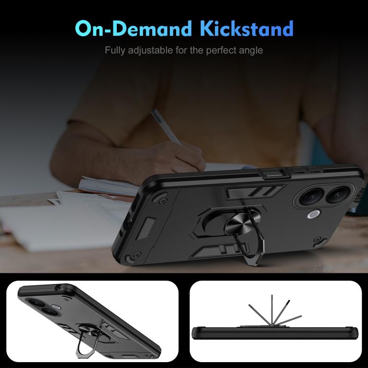 For vivo V60 Lite 5G / 4G Shockproof Metal Ring Holder Phone Case