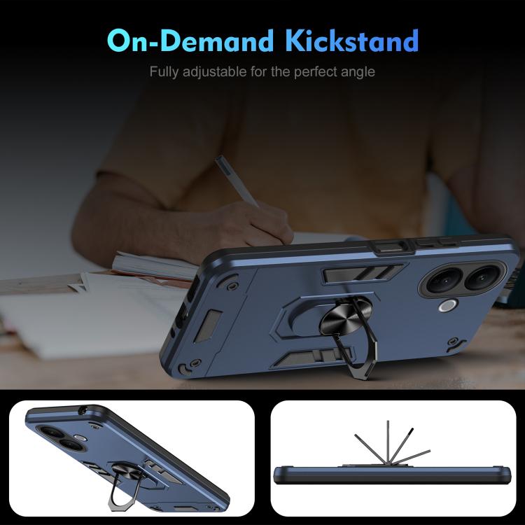 For vivo V60 Lite 5G / 4G Shockproof Metal Ring Holder Phone Case