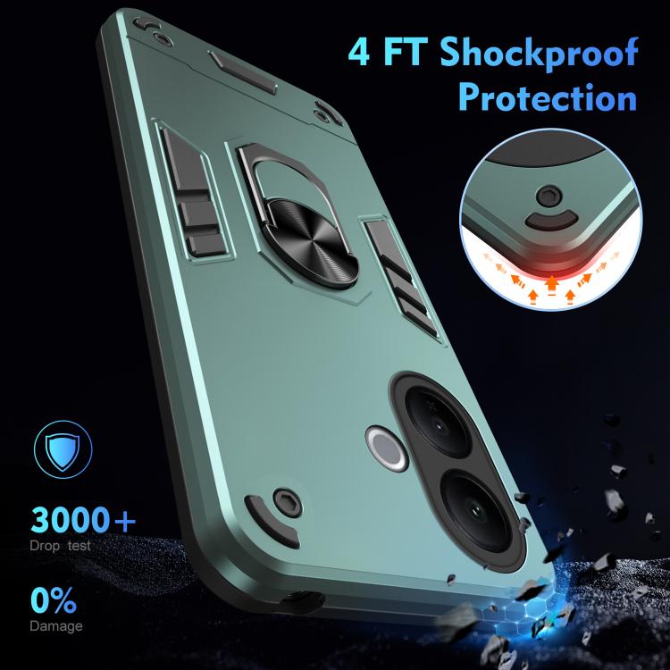 For vivo V60 Lite 5G / 4G Shockproof Metal Ring Holder Phone Case