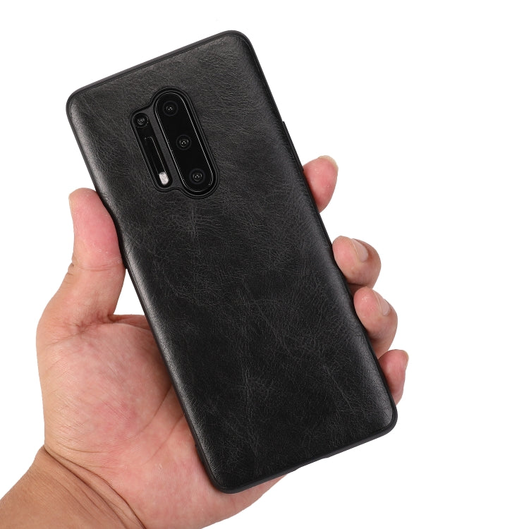 For OnePlus 8 Pro Crazy Horse Textured Calfskin PU+PC+TPU Case