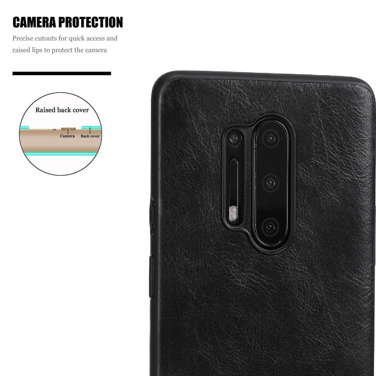 For OnePlus 8 Pro Crazy Horse Textured Calfskin PU+PC+TPU Case