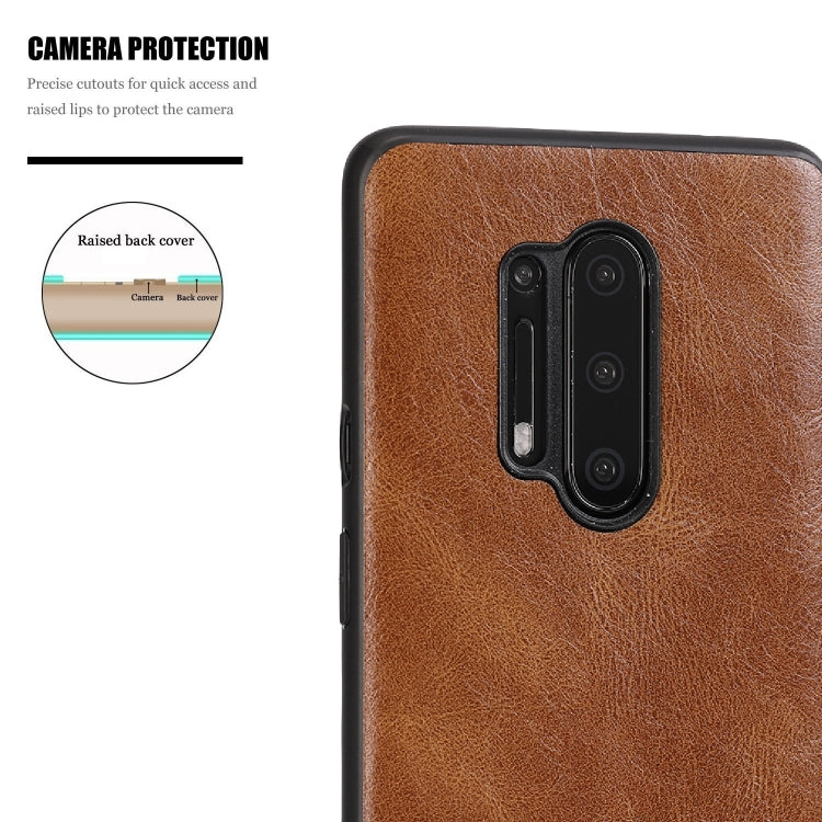 For OnePlus 8 Pro Crazy Horse Textured Calfskin PU+PC+TPU Case