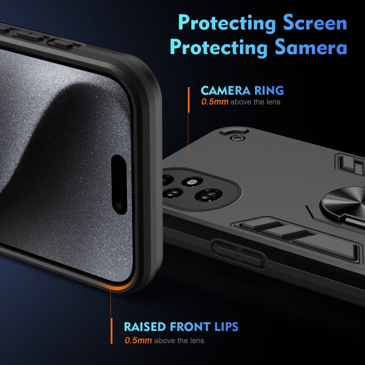 For Honor 200 Pro Shockproof Metal Ring Holder Phone Case