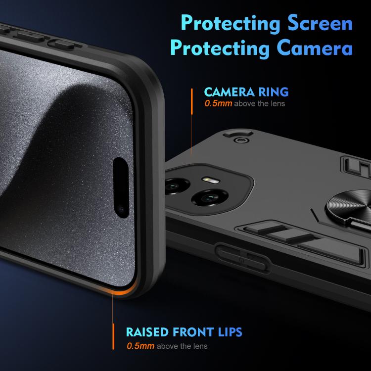 For Honor 300 Shockproof Metal Ring Holder Phone Case