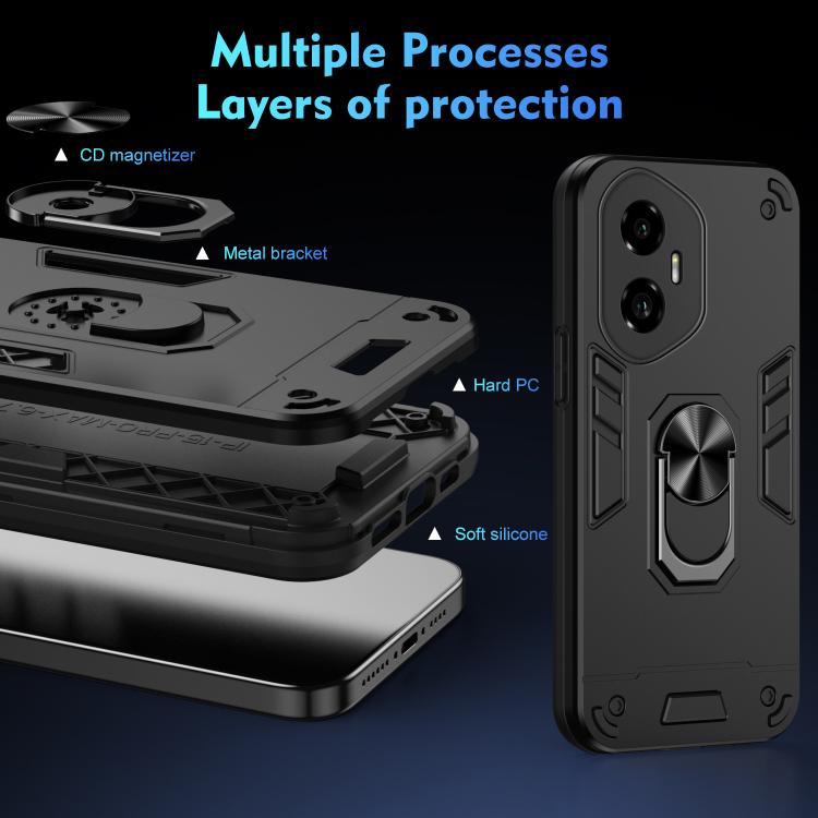 For Honor 300 Shockproof Metal Ring Holder Phone Case