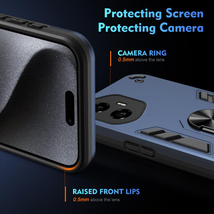 For Honor 300 Shockproof Metal Ring Holder Phone Case