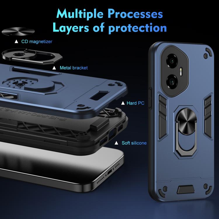 For Honor 300 Shockproof Metal Ring Holder Phone Case