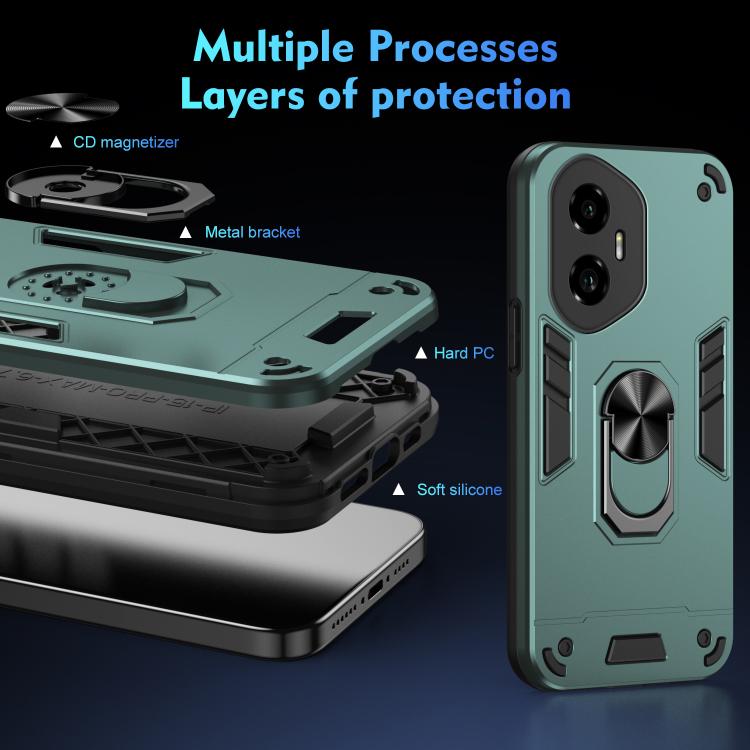 For Honor 300 Shockproof Metal Ring Holder Phone Case