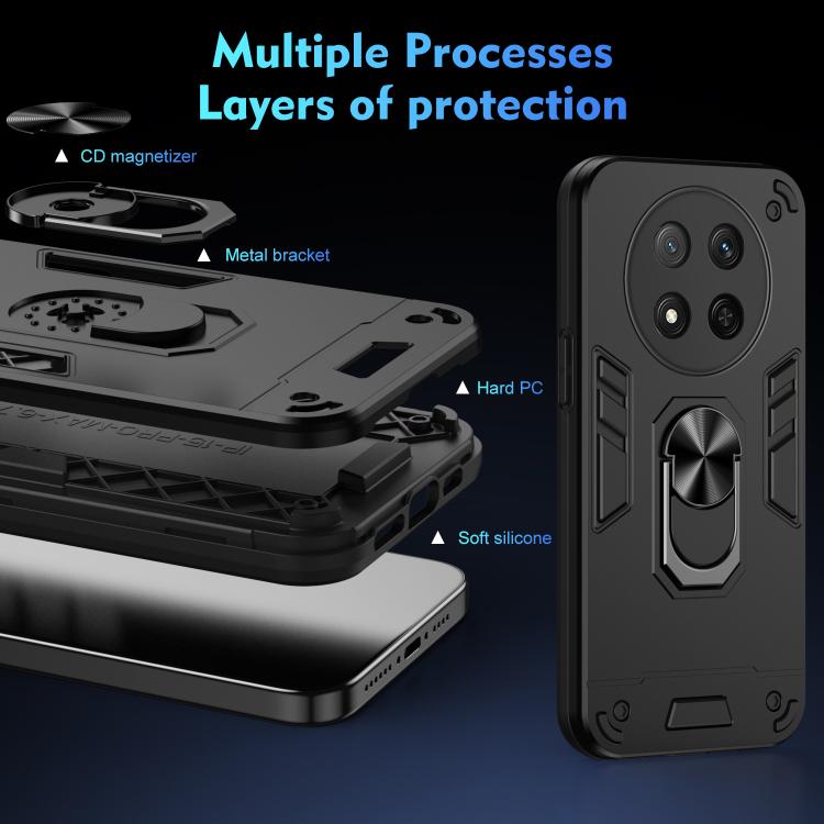 For Honor X9c Shockproof Metal Ring Holder Phone Case
