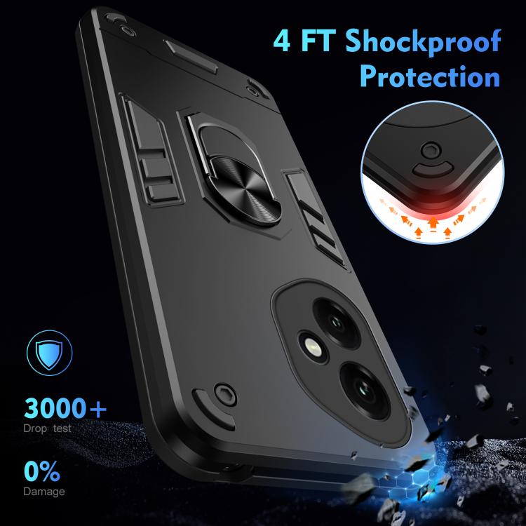 For Honor 400 Global 156.5mm Shockproof Metal Ring Holder Phone Case