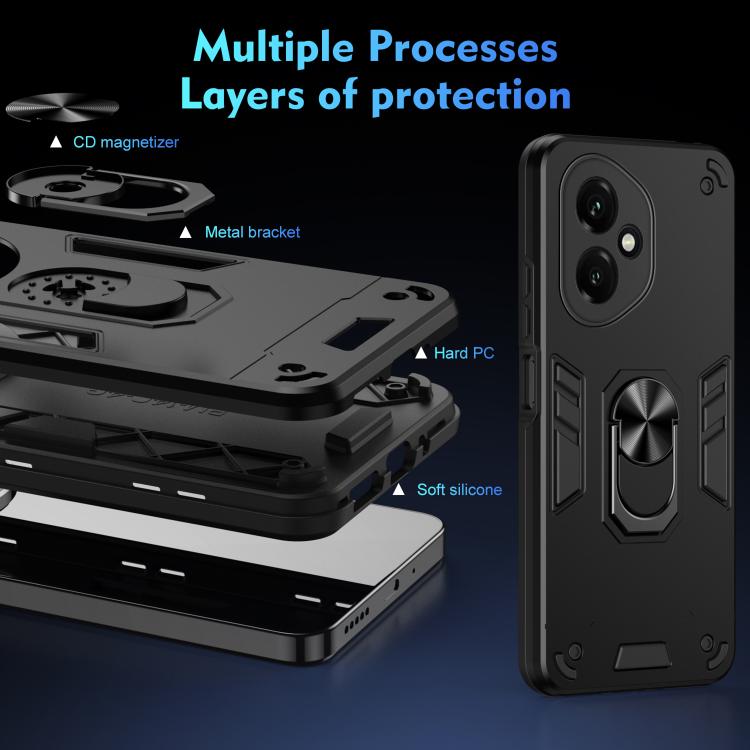 For Honor 400 Global 156.5mm Shockproof Metal Ring Holder Phone Case