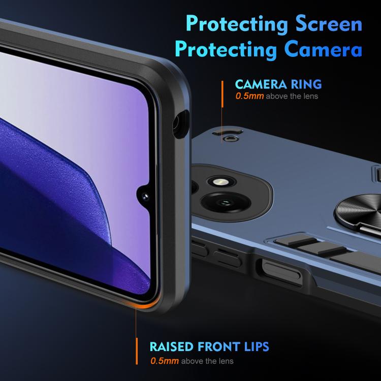 For Honor 400 Global 156.5mm Shockproof Metal Ring Holder Phone Case