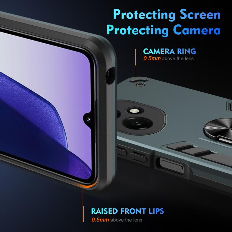 For Honor 400 Global 156.5mm Shockproof Metal Ring Holder Phone Case