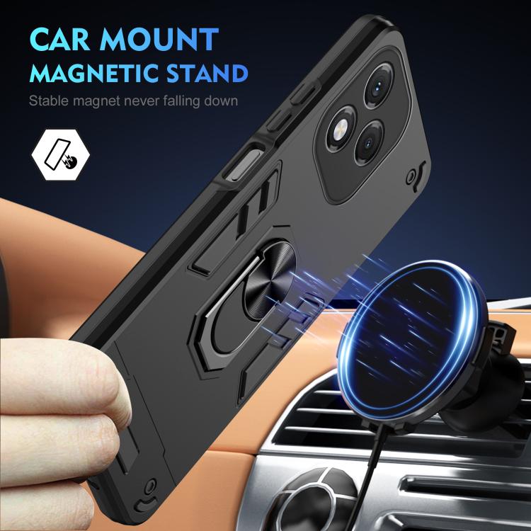 For Honor 400 Lite Global Shockproof Metal Ring Holder Phone Case