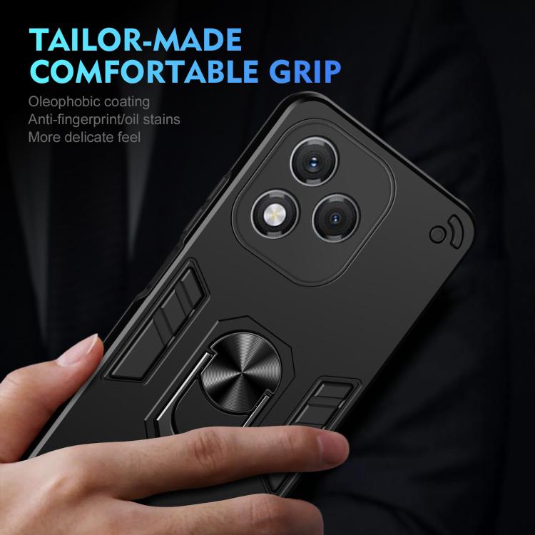 For Honor 400 Lite Global Shockproof Metal Ring Holder Phone Case