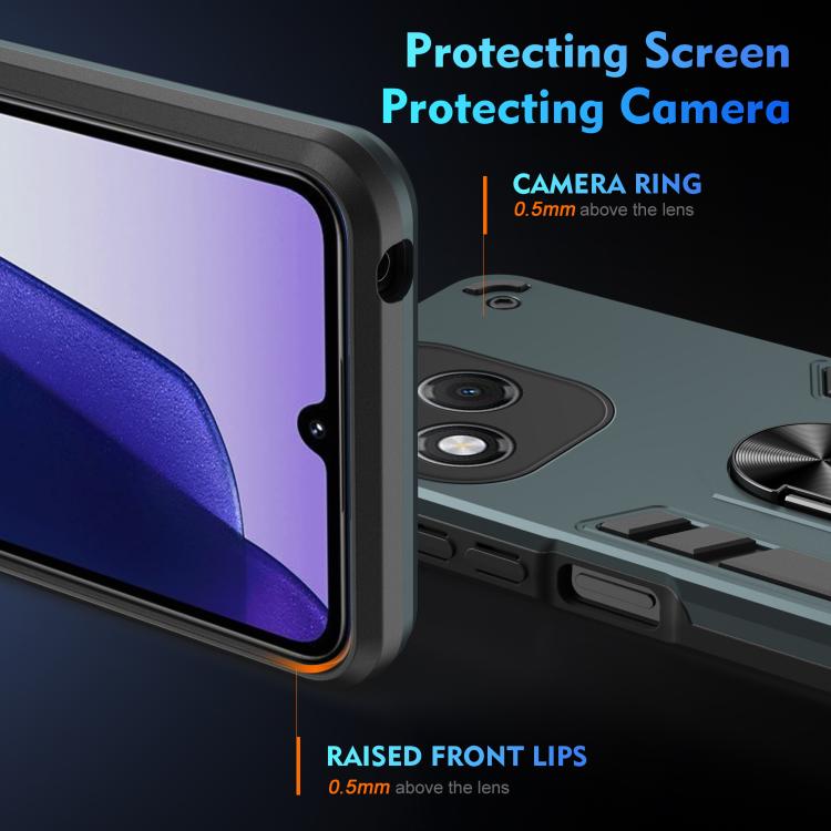 For Honor 400 Lite Global Shockproof Metal Ring Holder Phone Case