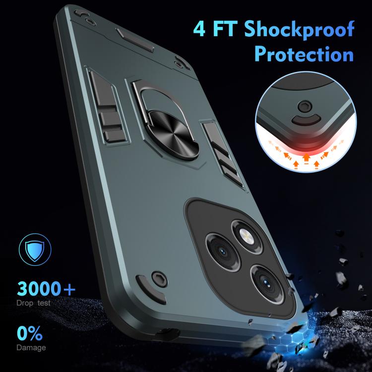 For Honor 400 Lite Global Shockproof Metal Ring Holder Phone Case
