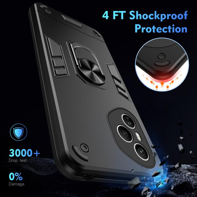 For Honor 400 Pro Global 160.8mm Shockproof Metal Ring Holder Phone Case
