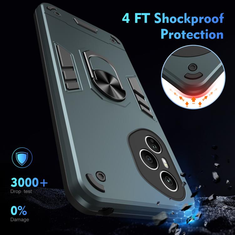 For Honor 400 Pro Global 160.8mm Shockproof Metal Ring Holder Phone Case