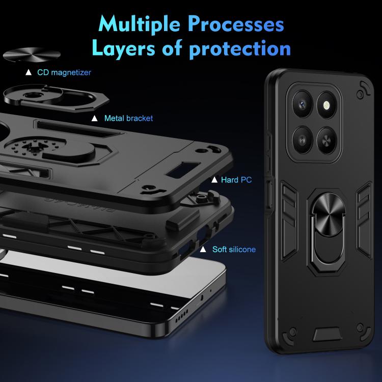 For Honor 400 Smart 5G Shockproof Metal Ring Holder Phone Case