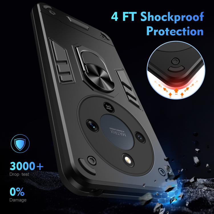 For Honor X9d / X70 5G Shockproof Metal Ring Holder Phone Case