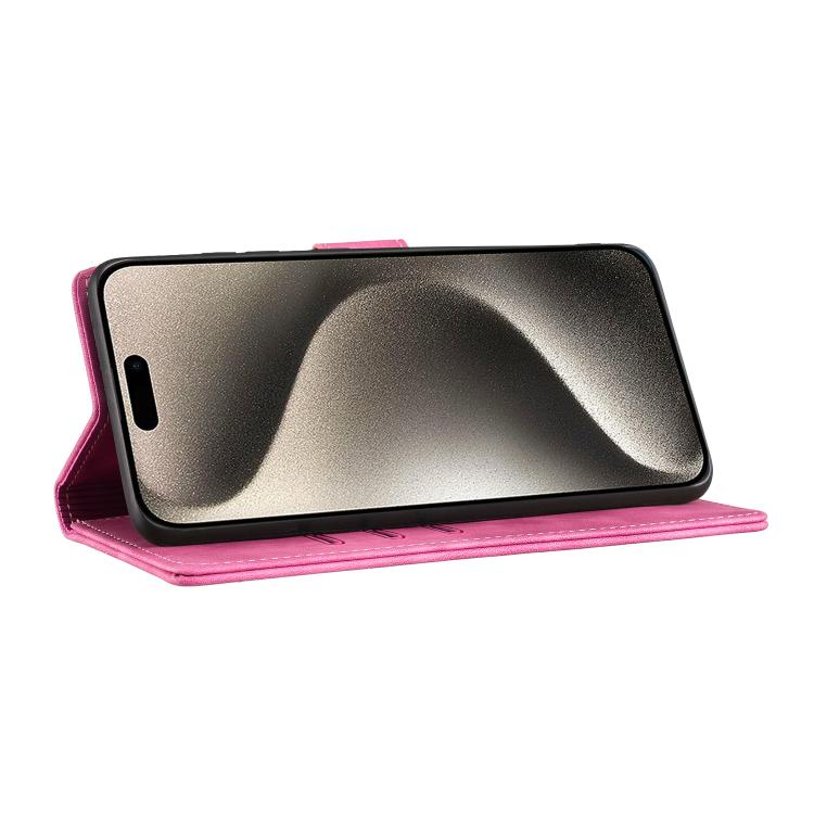 For iPhone 17 Pro Max Pen Heart Cat Embossed Leather Phone Case