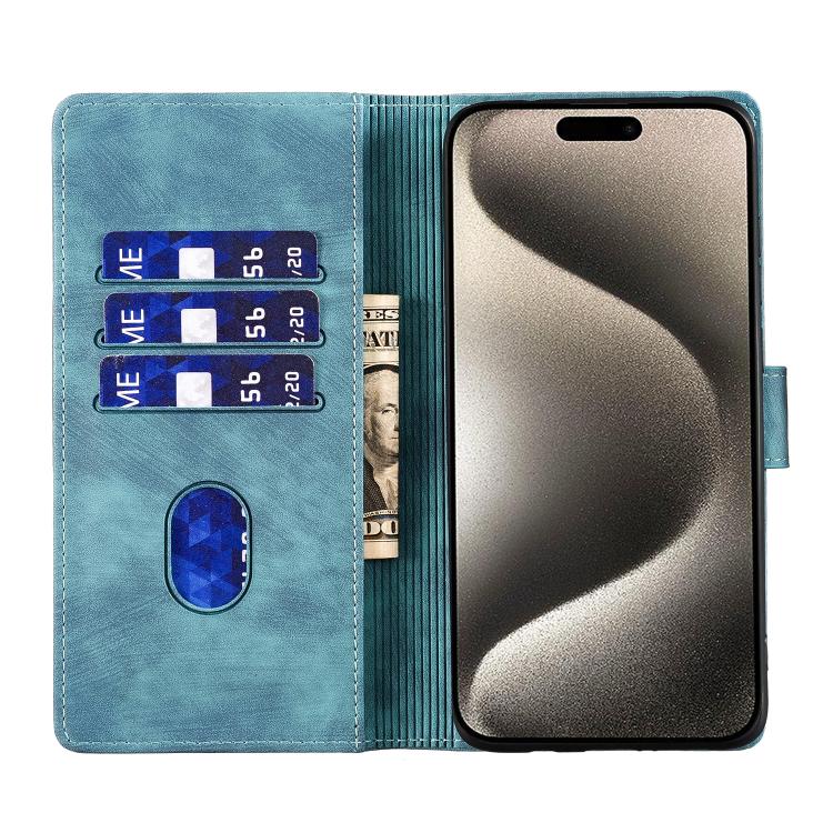 For iPhone 17 Pro Pen Heart Cat Embossed Leather Phone Case