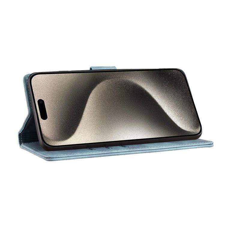 For iPhone 17 Pen Heart Cat Embossed Leather Phone Case