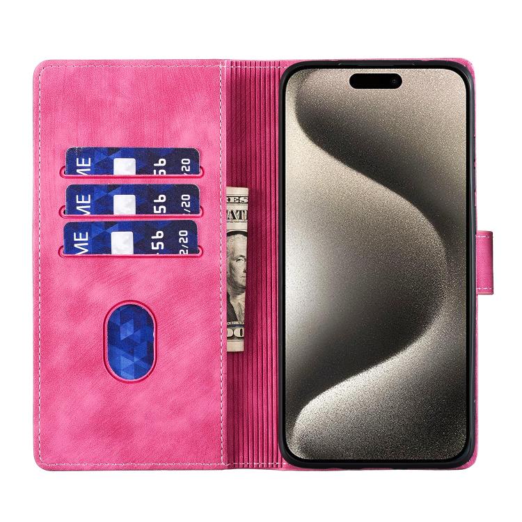 For iPhone 17 Pen Heart Cat Embossed Leather Phone Case
