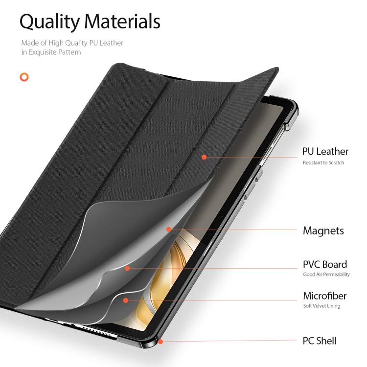 For Honor Pad X9a / X9 DUX DUCIS Domo Series Cloth Texture Magnetic Leather Tablet Case
