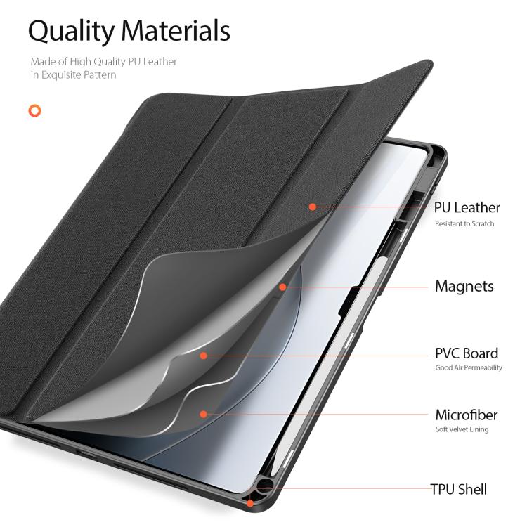 For Xiaomi Pad 7 Ultra DUX DUCIS Domo Series Cloth Texture Magnetic Leather Tablet Case