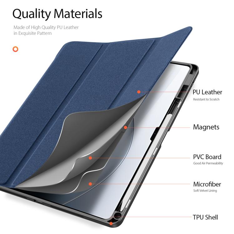 For Xiaomi Pad 7 Ultra DUX DUCIS Domo Series Cloth Texture Magnetic Leather Tablet Case