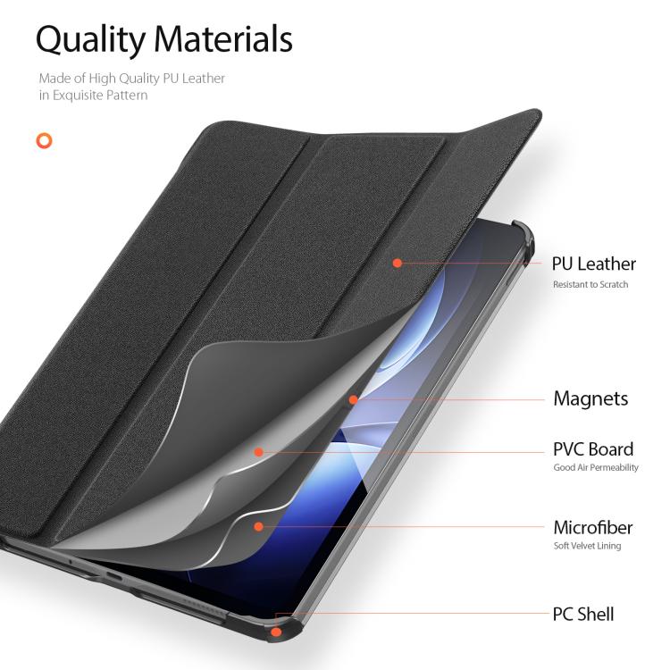 For Xiaomi Redmi K Pad DUX DUCIS Domo Series Cloth Texture Magnetic Leather Tablet Case
