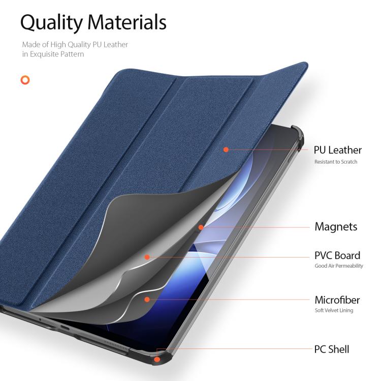For Xiaomi Redmi K Pad DUX DUCIS Domo Series Cloth Texture Magnetic Leather Tablet Case