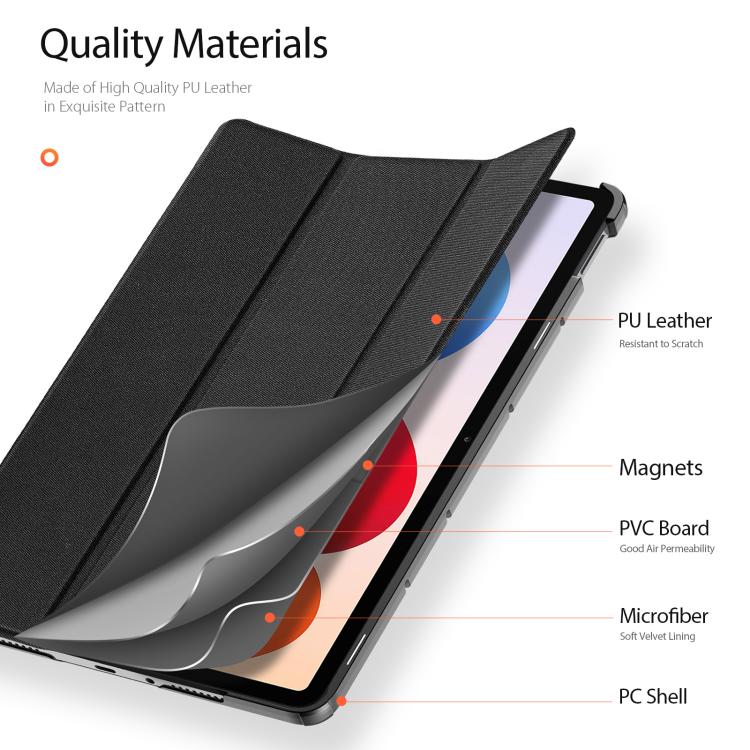 For Xiaomi Redmi Pad 2 Pro / Pad Pro 5G DUX DUCIS Domo Series Cloth Texture Magnetic Leather Tablet Case